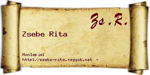 Zsebe Rita névjegykártya